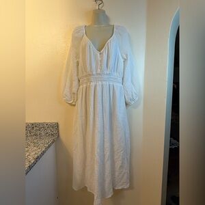 J. Crew Cream Long Sleeve Dress